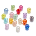 Macro detail of 16mm colorful acrylic beads with ice crackle texture for DIY crafts - Random Mixed Colors