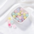 Mixed macaron candy color acrylic striped round beads for DIY jewelry making - Frosted Melon Core Bead