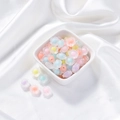 Frosted acrylic flower beads in macaron colors for DIY jewelry and phone chains - Frosted Flower Core Bead