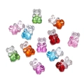 Set di ciondoli a forma di orsetto in resina colorata per collane e portachiavi fai-da-te - 5 Pezzi Per Confezione / colori misti casuali