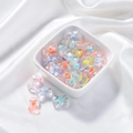 Colorful frosted acrylic bow beads with heart center for DIY jewelry making and crafts - Transparent Bowknot Core Bead