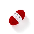 Close-up of bright red 4-ply milk cotton yarn roll with smooth texture and soft finish - Burgundy