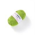 Close-up of 4-ply grass green milk cotton yarn roll for DIY crochet and knitting - Green
