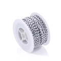 Macro detail of black and white braided cotton cord on a spool for DIY jewelry making - 25 Meters/Roll / Black & Gray (A02)