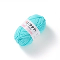 Detailed view of light blue 4-ply cotton yarn ball with soft fiber texture for DIY crochet - Light Blue