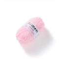 Close-up of pink 4-ply milk cotton yarn roll with detailed fiber texture and brand label - Light Pink
