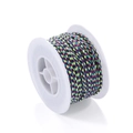 Macro shot of multi-colored braided nylon cord on white spool for DIY jewelry - 25 Meters/Roll / Green Purple Blue Black (A018)