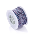 Close-up of pink, purple and blue braided cotton cord on a white plastic spool - 25 Meters/Roll / Pink Purple Blue White (A09--1)