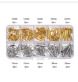 DIY jewelry kit with gold and silver slider end caps, lobster clasps, and chains - One Box (About KT0105) / Slide Tube Clasp Set