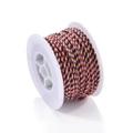 Macro shot of colorful braided cotton cord on white spool for DIY jewelry making - 25 Meters/Roll / Red Purple Green Yellow (B02)