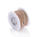 Detailed close-up of rainbow gradient braided cotton cord on a white plastic spool - 25 Meters/Roll / Gradient Mix (B09)
