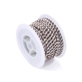 Macro detail of brown and white braided cotton cord wound on a plastic spool for DIY jewelry - 25 Meters/Roll / Brown & White (B10)