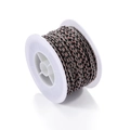 Detailed macro view of three-color braided DIY cord in pink, black and grey on spool - 25 Meters/Roll / Pink Black Gray (B017)