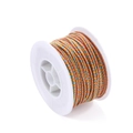 Detail of multi-color braided cord on white spool for DIY jewelry and crafts - 25 Meters/Roll / Orange Yellow Blue (B019)