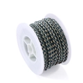Macro view of three-color woven braided cord roll for DIY jewelry making and crafts - 25 Meters/Roll / Navy Khaki (B015-1)