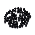 Glossy black round glass pearl beads with center hole for DIY jewelry making - 4mm (~10g, 100 Pieces/Pack) / Black