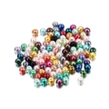 Mix of colorful round glass faux pearls with lustrous finish for DIY jewelry crafting - 4mm (~10g, 100 Pieces/Pack) / Multicolor