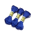 Drie spoelen koningsblauw 2,5mm gevlochten koord voor DIY sieraden en knoopwerk - Koord maat 7 / Saffierblauw