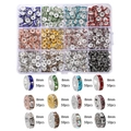 DIY sieradenset met 12 kleuren 8mm strass-tussenstukjes in een heldere opbergdoos - 50 Stuks Per Vak / 12-Vaks 8mm Stijl 03