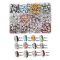 8mm gekleurde rondelle kralen met strassteentjes in 12-kleuren doos voor DIY sieraden - 60 Stuks Per Vak / 12-Vaks 8mm Stijl 04