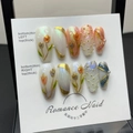 Handmade press-on nails with 3D tulip art, gold foil, pearls, and soft pink gradient - Extra Small (XS) / 3D Hand-Painted Tulip