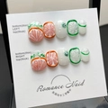 Handgefertigte 3D Zitrusfrüchte Relief Nägel zum Aufkleben in Orange und Zitrone - XS / 3D Grapefruit Zitrone