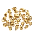Cierres de mosquetón dorados de acero inoxidable para collares y pulseras DIY - Dorado