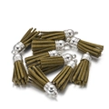 Olive green suede tassel charms with silver metal caps for DIY jewelry making and crafts - 20 Pieces/Pack (10x38mm) / Army Green