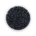 Vista superior de cuentas de vidrio negro brillante para joyería en recipiente redondo - 3mm (600 Piezas/Paquete) / Negro