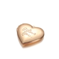 Polished rose gold heart-shaped locket pendant with I Love You engraving on white background - 29x29mm (5 Pieces/Pack) / Color Retention KC Gold