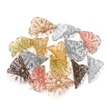 Hohlblumen-Perlenkappen aus Metall in Gold und Silber für DIY-Haarnadelbasteln - 23*28mm/20 Stück / Mehrfarbig