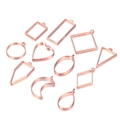 Detailed selection of rose gold alloy open bezel pendants in various geometric shapes - Variety Collection / Rose Gold