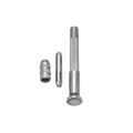 Three-piece silver metal pin vise hand drill set with knurled handle on white background - Drill Shank