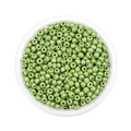 Perline di vetro 3-4mm verde oliva con finitura perlata per gioielli fai-da-te in vassoio - verde chiaro