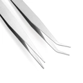 Set of two precision anti-static stainless steel tweezers with straight and curved tips - Straight and Curved Mixed Style