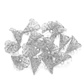 Set silberner Trompetenblüten-Perlenkappen mit hohlem Filigranmuster für DIY-Schmuck - 23*28mm/20 Stück / Weiß K/Silber