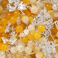 DIY jewelry kit with yellow crystal glass beads and silver animal charms for bracelet making - Orange (Silver Accessories)