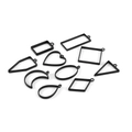 Set of 10 matte black geometric metal bezels for DIY resin jewelry making crafts - Variety Collection / Matte Black