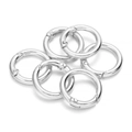 Set of 6 bright silver alloy snap gate rings for DIY jewelry and bag hardware - 35mm (5 Pieces/Pack) / Silver