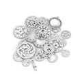 Zilveren steampunk tandwielen van legering voor DIY sieraden en harsvulling - Wit K/Zilver
