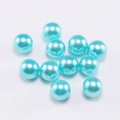 Colorful round ABS imitation pearls for DIY jewelry making in a smooth light blue finish - 6mm / Sky Blue