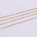 Golden flattened O-chain necklace links in four parallel rows for DIY jewelry making - 2mm (5m/Pack) / KC Gold