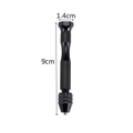 Close-up of 9cm black pin vise hand drill with knurled handle and adjustable 3-jaw chuck - Medium Black Textured Hand Drill / 19g