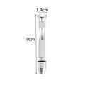 Detailed view of 9cm aluminum alloy pin vise showing compact size and knurled anti-slip grip - Silver Knurled Hand Drill