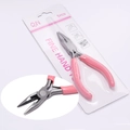 Pink needle-nose DIY jewelry pliers tool with hanging card packaging and close-up head detail - Needle Nose Pliers (Smooth) / Pink