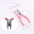Detailed packaging of flat nose jewelry pliers with pink handle and fine steel head - Combination Pliers / Pink