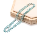 Collana multistrato bohémien in catena d'argento con perline sfaccettate azzurre su base - 40cm di Lunghezza * 1 Pezzo / 14g / Blu