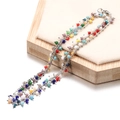 Collana multistrato etnica con perline colorate e chiusura a moschettone argento - 40cm di Lunghezza * 1 Pezzo / 14g / Colorato