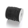 Spool of matte black narrow O-shaped metal chain for DIY necklace jewelry making - 3.2mm x 2m / Gun Black