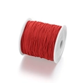 Detailed view of durable red elastic beading cord neatly wound on a white plastic spool - Standard Thickness (1mm) / Red